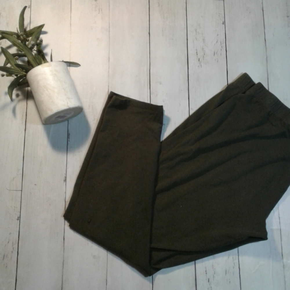 Women's sz XXL solid army green leggings